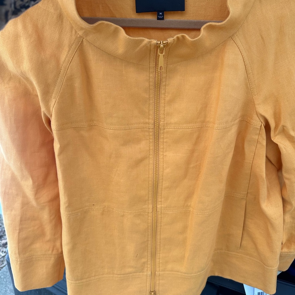 Lafayette 148 New York Mustard Color Zip Up Jacket